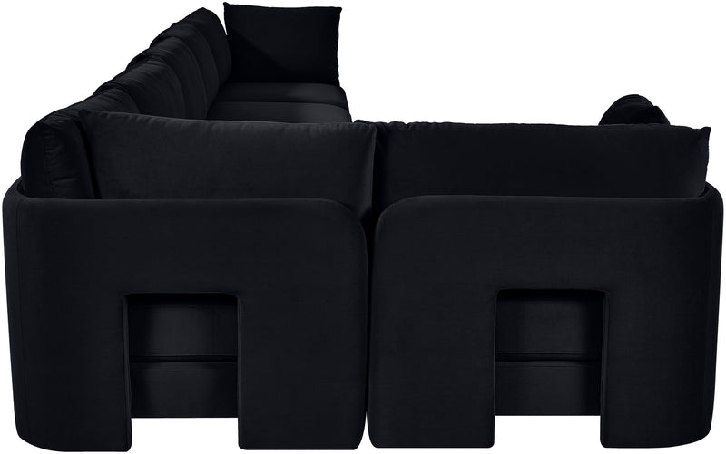 Hammond - Velvet Performance Fabric Upholstered 6 Piece L-Shaped Sectional