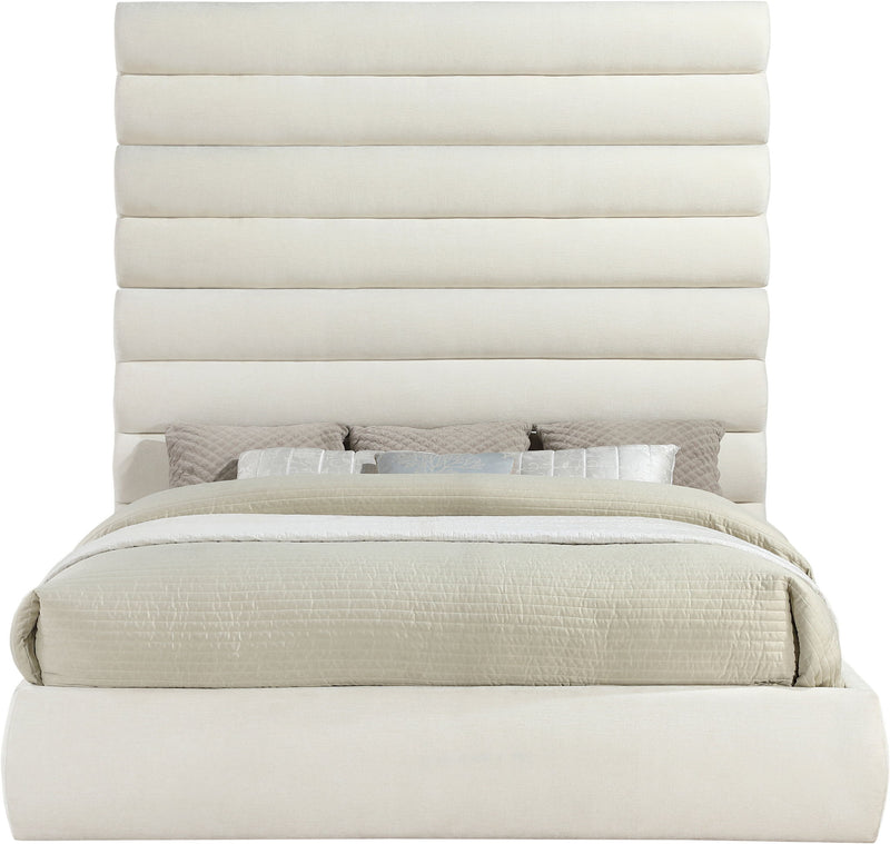 Adam - Chenille Fabric Bed With 89" Headboard