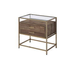 Knave - Accent Table - Walnut & Champagne