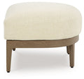 Serene Bay - Dark Brown / White - Ottoman With Cushion