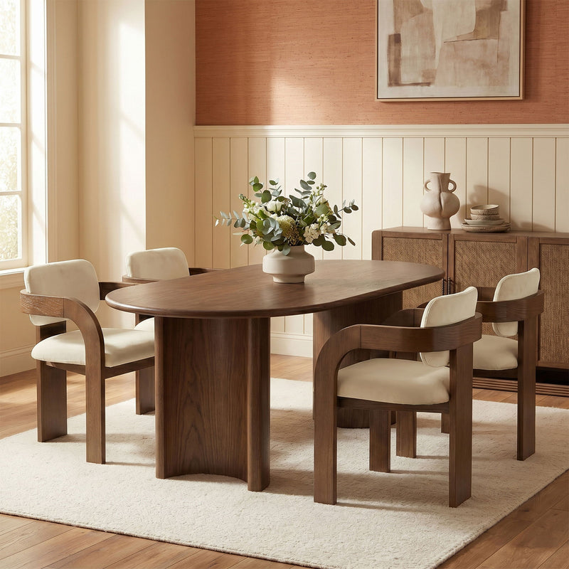 Cedra - Velvet Performance Fabric Upholstered Dining Chair (Set of 2) - Brown Frame