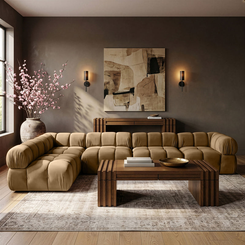 Orin - Velvet 5 Piece Modular Sectional