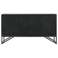 Riddell - 3 Door Wood Reeding Accent Cabinet - Matte Black