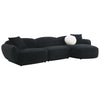 Lucifer - Sectional Sofa With 3 Pillows - Black Shimmer Chenille