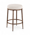 Ferro - Upholstered Backless Counter Stool With Brushed Bronze Base