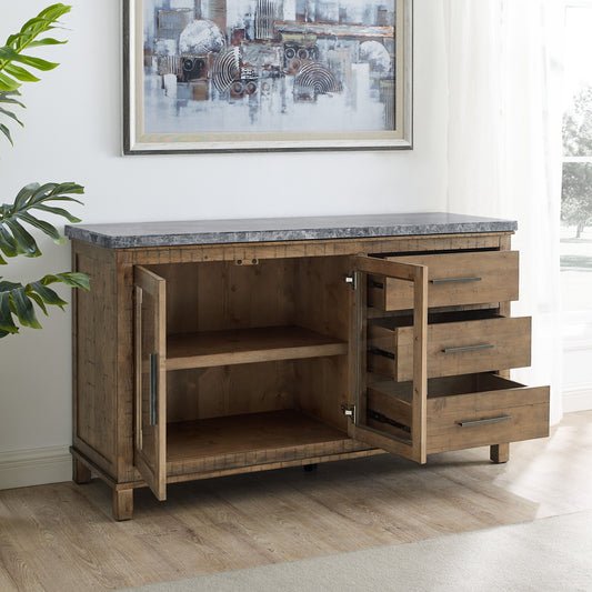 Grayson - Gray Marble Server - Light Brown