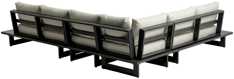 Maldives - 4 Piece Water Resistant Outdoor Patio Modular Sectional With Gray Base