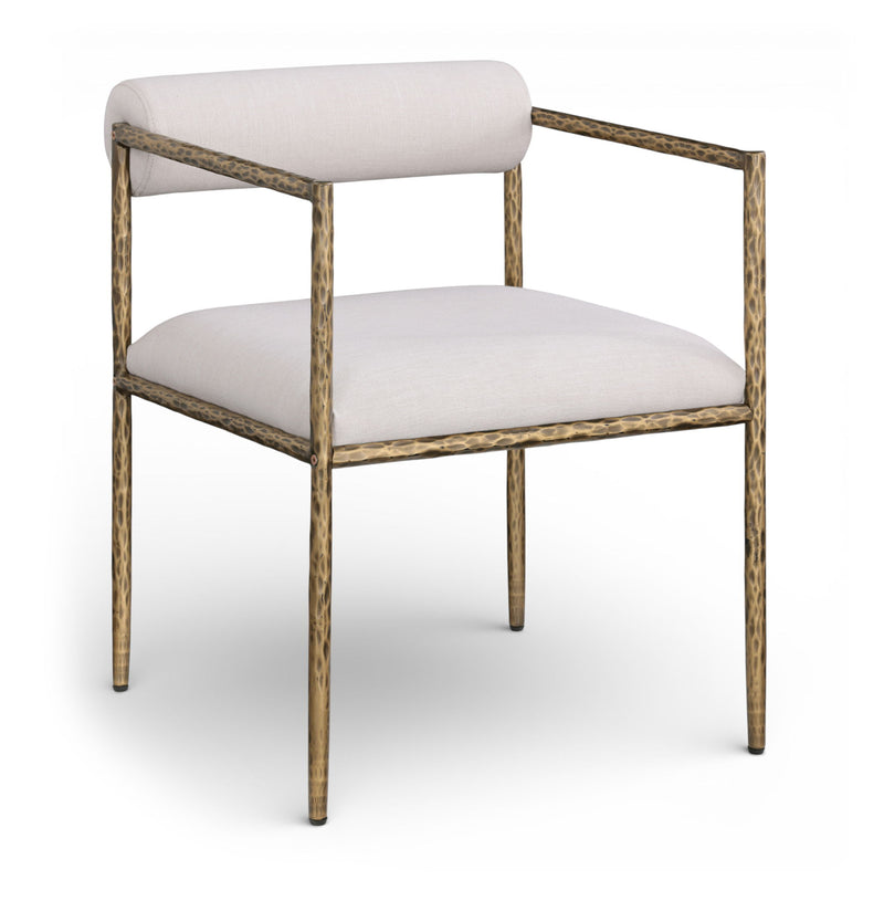 Axis - Linen Textured Beige Fabric Upholstered Dining Chair (Set of 2)