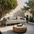 Portofino - Resilient Water Repellent Fabric 85.75" Upholstered Outdoor Patio Sofa