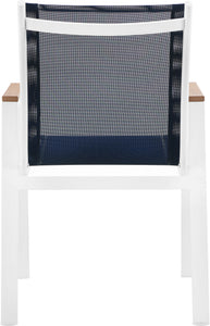 Nizuc - Outdoor Patio Dining Arm Chair (Set of 2) - Navy - Fabric