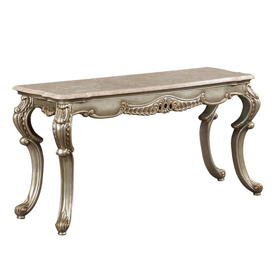 Miliani - Sofa Table With Marble Top - Natural Antique Bronze