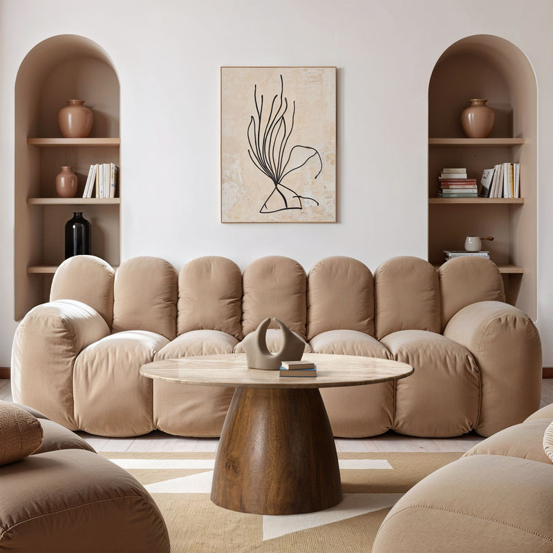 Liona - Marble And Mango Wood Table