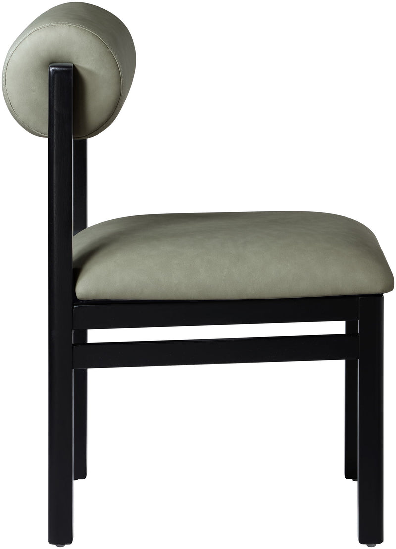 Roundhill - Faux Leather Dining Chair (Set of 2) - Black Frame