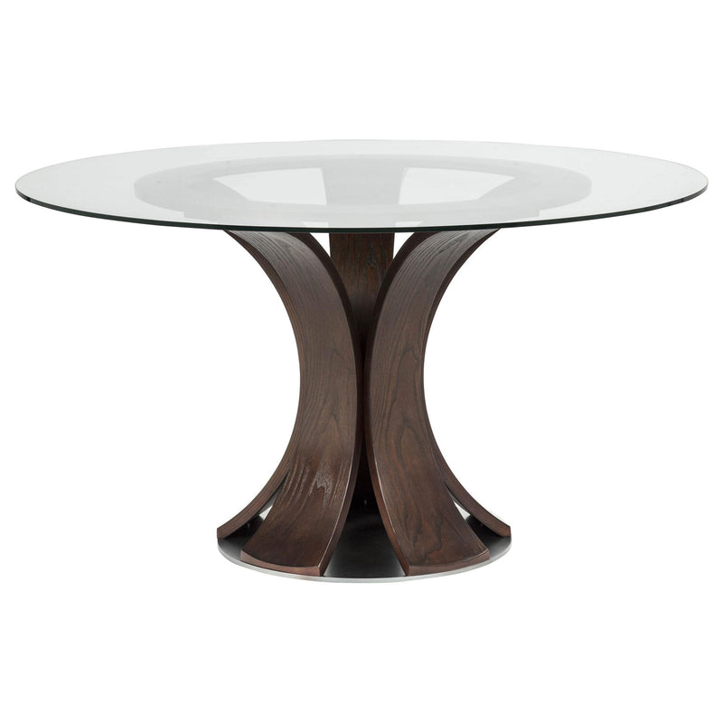 Naser Round Tulip Dining Table Base Dark Walnut