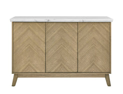 Vida - White Marble Top Server - Dark Brown