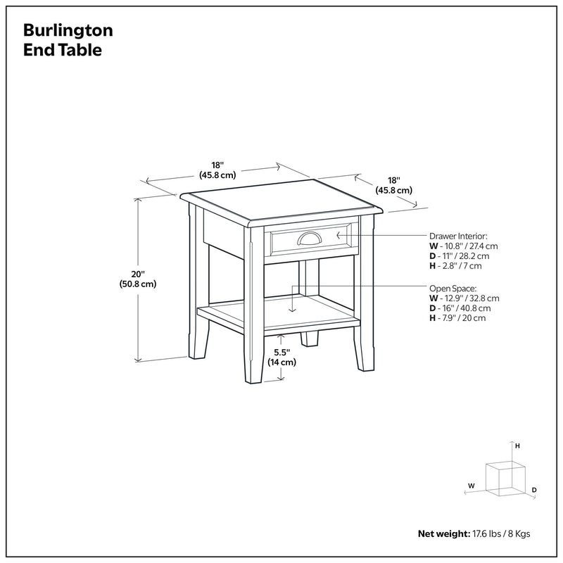 Burlington - End Table - Mahogany Brown
