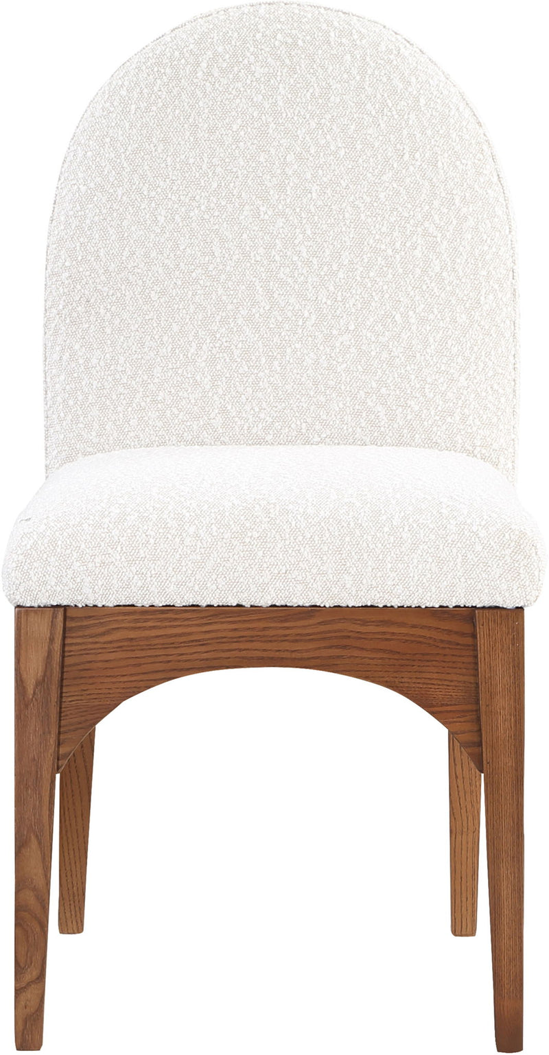 Waldorf - Boucle Dining Side Chair With Brown Legs