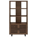 Maddox - 3-Shelf Cabinet Bookcase - Walnut