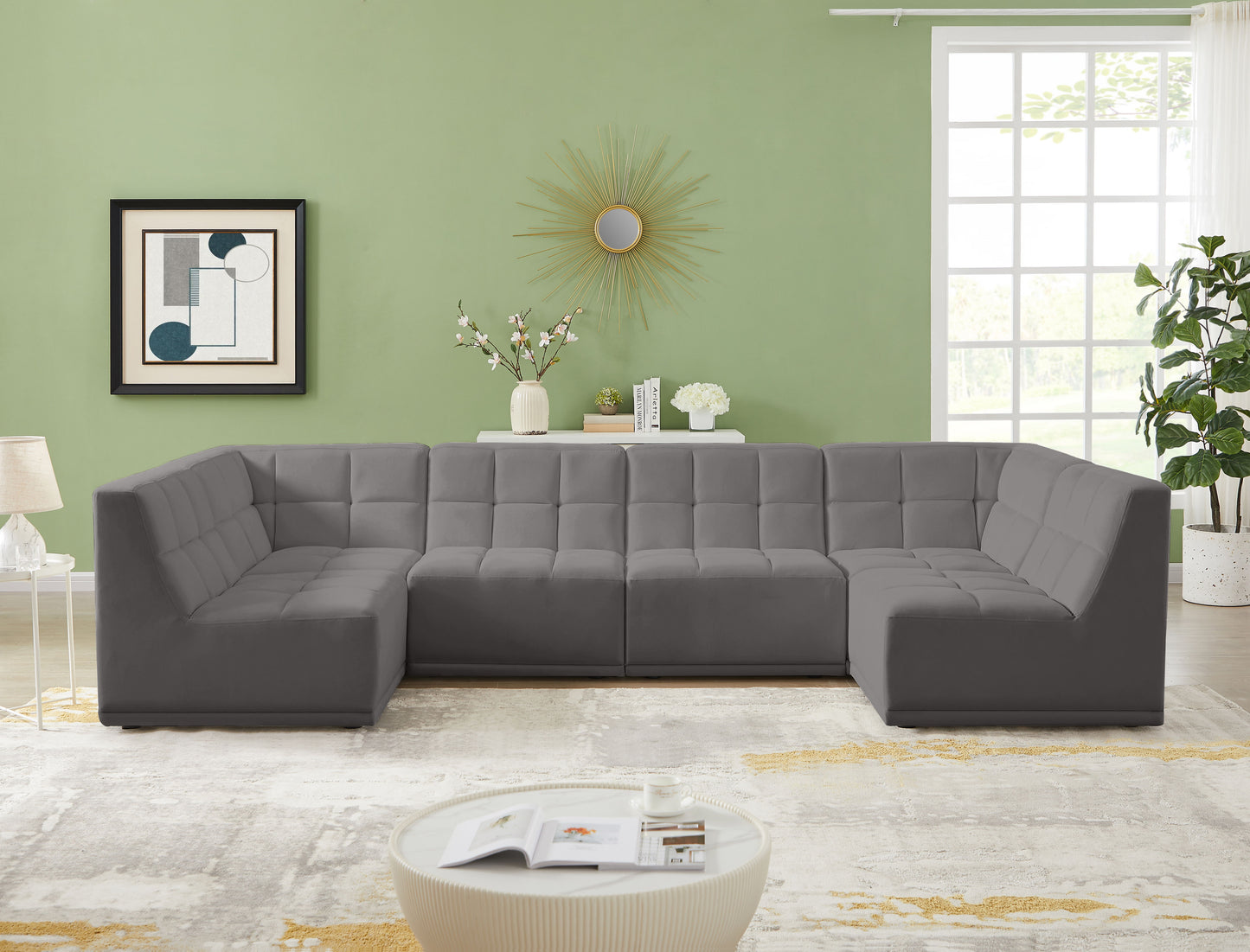 Relax - Modular Sectional 6 Piece - Gray