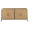 Dodie - Console Cabinet - Natural Oak Sunburst Pattern & Taupe Champaign