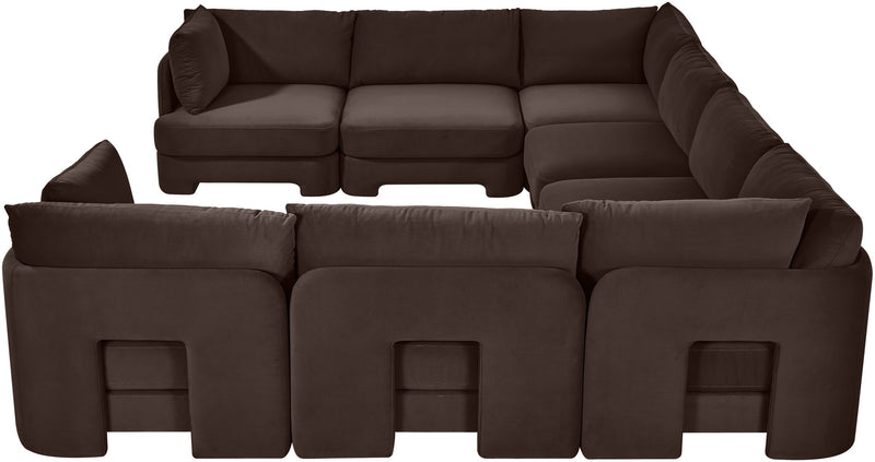 Hammond - Velvet Performance Fabric Upholstered 8 Piece U-Shaped Sectional