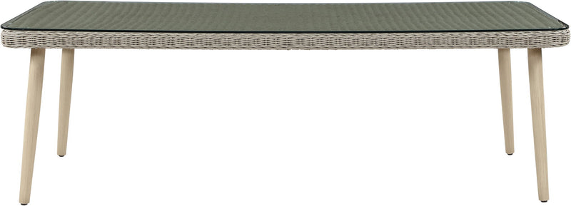 Seacrest - Tempered Glass Top And Wicker Outdoor Patio Dining Table