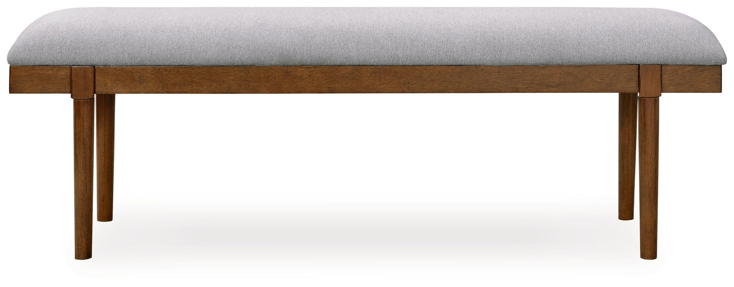 Lyncott - Gray / Brown - Large Upholstered Dining Room Bench