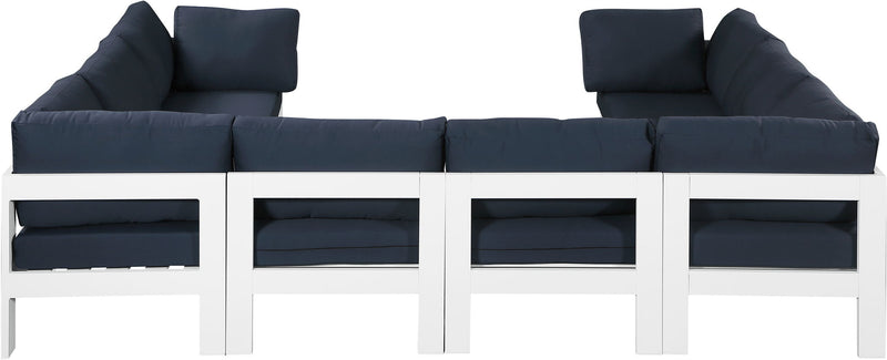 Nizuc - Outdoor Patio 8 Piece Modular Sectional With White Frame