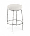 Ferro - Upholstered Backless Counter Stool With Brushed Silver Base