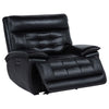 Hewitt - Leather Upholstered Dual Power Recliner Chair - Black