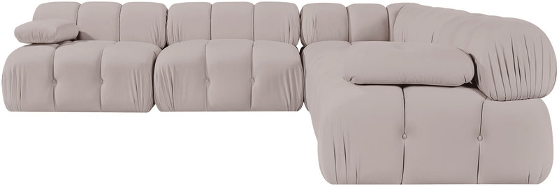 Orin - Velvet Fabric 5 Piece Modular Sectional