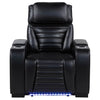 Zuma - Faux Leather Upholstered Dual Power LED Recliner - Black