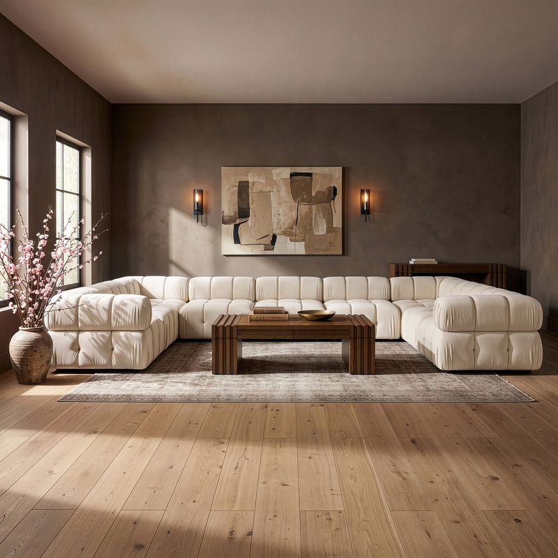 Orin - Velvet Performance Fabric Upholstered 9 Piece Sectional