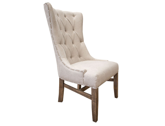 Aruba - Tufted Back Chair With Nailhead Trim (Set of 2) - Brown / Ivory