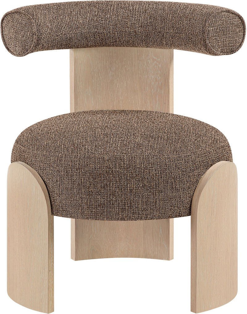 Calder - Linen Textured Fabric Upholstered Accent Chair - Painted Natural Base