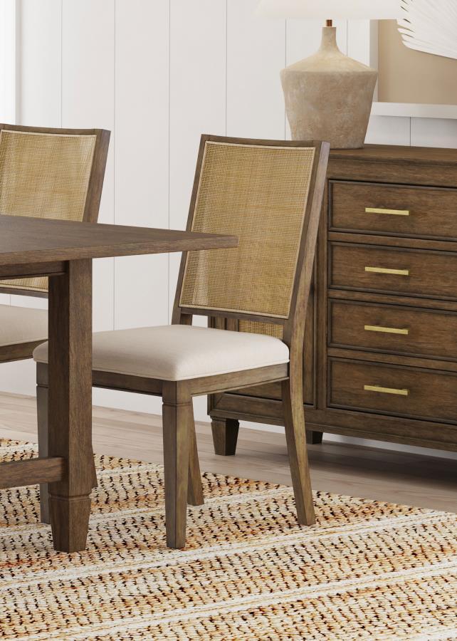 Matisse - Woven Rattan Back Dining Side Chair Brown (Set of 2) - Dark Brown