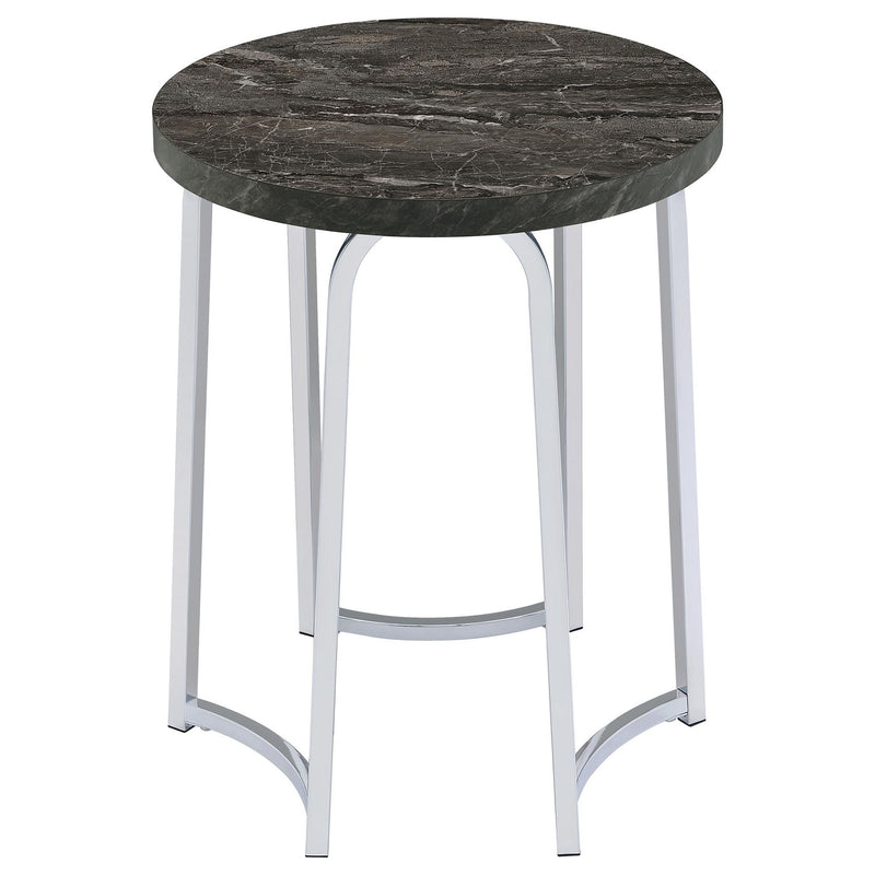 Barcelo Round Faux Marble Top Metal Side Table Grey