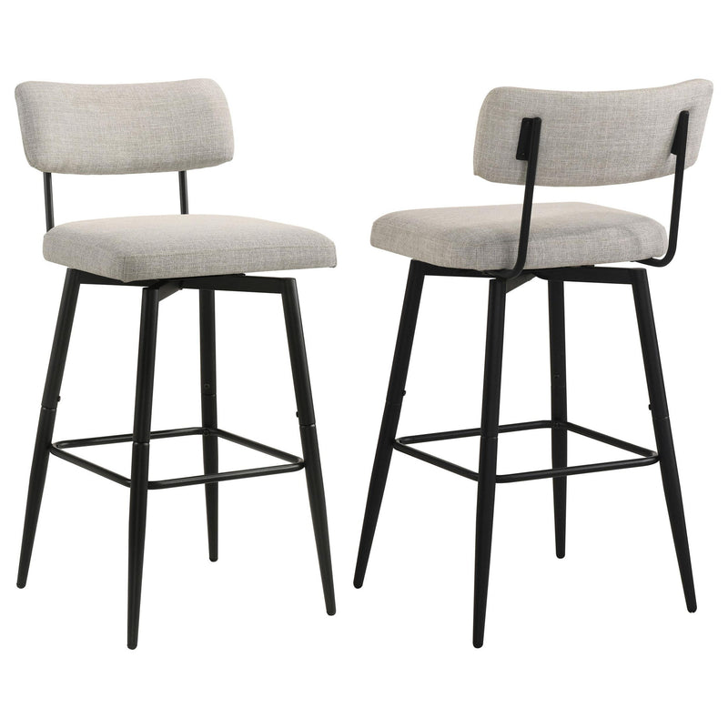 Levine Fabric Upholstered Swivel Bar Chair Cream (Set of 2)