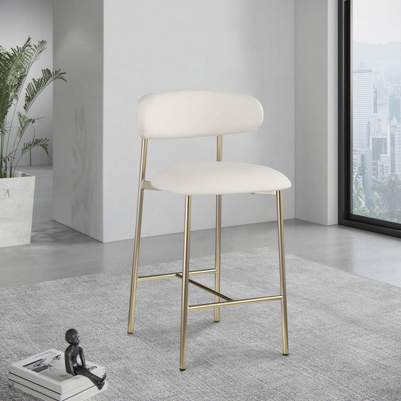 Lupita - Counter Stool With Brushed Gold Frame (Set of 2)
