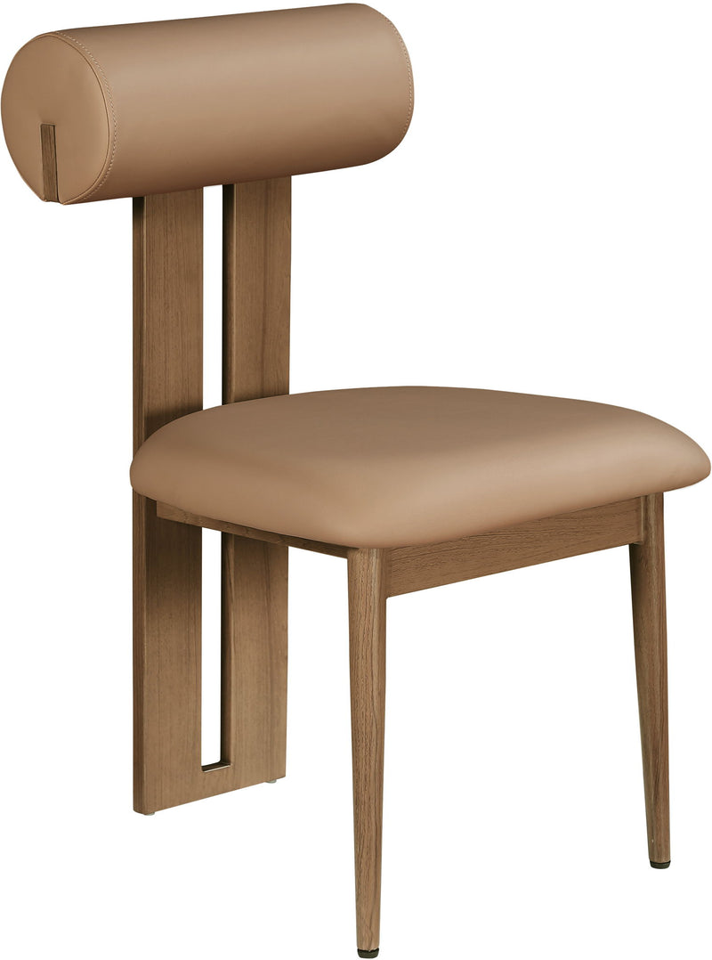 Dario - Faux Leather Dining Chair With Brown Frame (Set of 2)