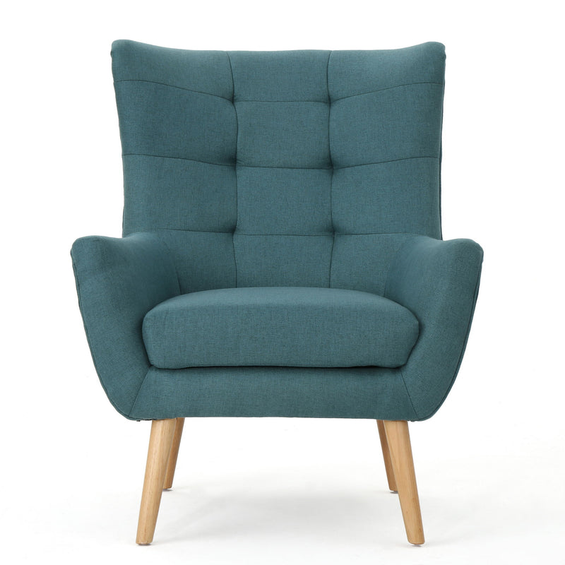 Club Chair With Rubberwood Legs