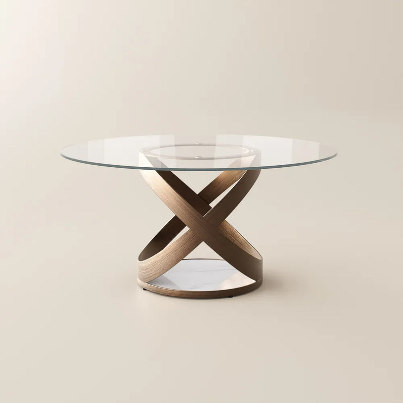 Maxwell-Round Tempered Glass Dining Table