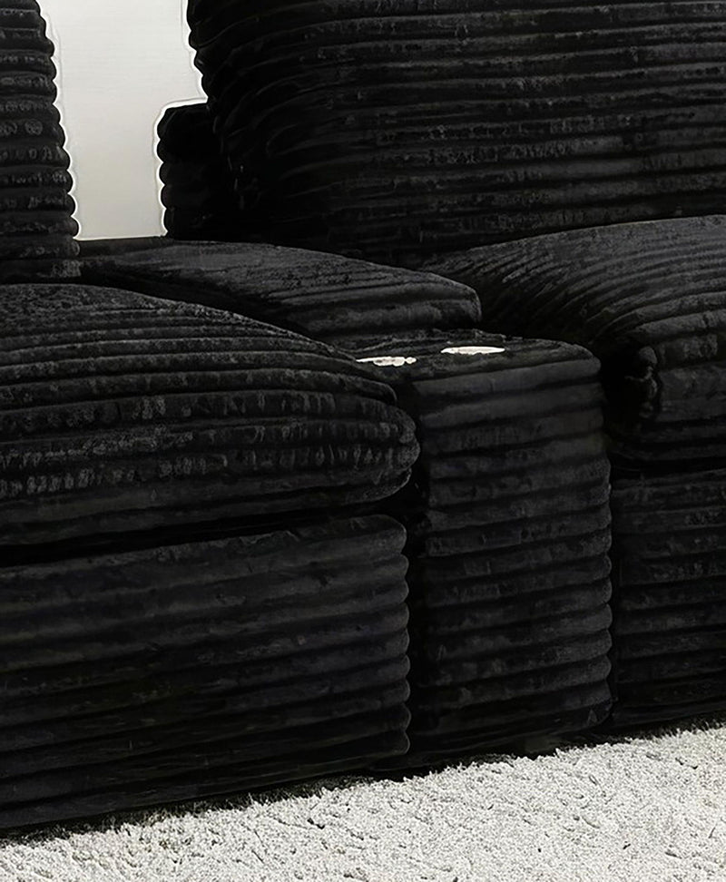 Collins Upholstered Modular Storage Console Black
