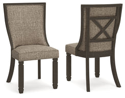 Tyler Creek - Dining UPH Side Chair (Set of 2) - Framed Back - Black / Grayish Brown