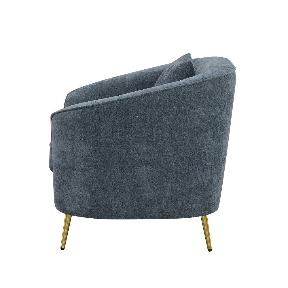 Nakendra - Sofa With 2 Pillows - Cobalt Blue Chenille