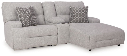 Gray / 3 Pc. Power Reclining Sectional Sofa With Raf Chaise