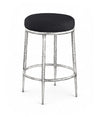 Ferro - Upholstered Backless Counter Stool With Brushed Silver Base
