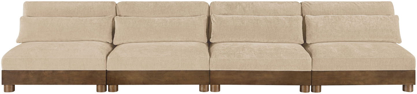 Turin - 4 Piece Fabric Upholstered Modular Armless Sofa