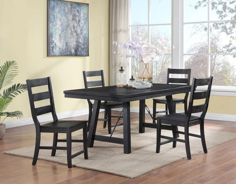 Black / 5 Pc. Table, 4 Chairs