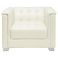 Chaviano - Upholstered Track Arm Accent Chair - Pearl White